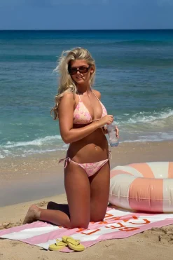 14+ coral cheeky bikini bottom