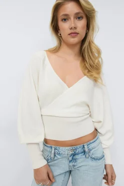 14+ fitted wrap sweater