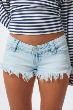 14+ for real low denim shorts