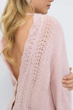 14+ knitted open back sweater