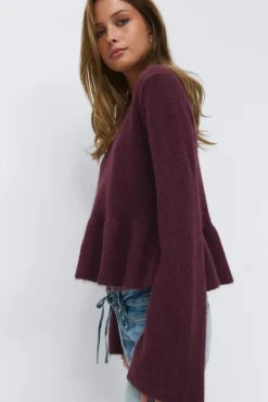 14+ knitted peplum sweater