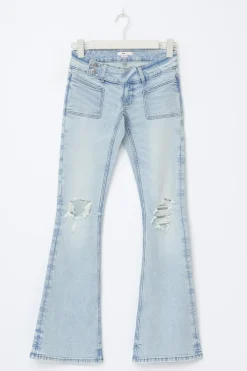 14+ pleated flare jeans