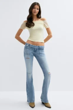 14+ pleated flare jeans tall