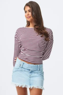 14+ pleated low denim skirt