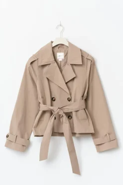 14+ short belted trench jacket