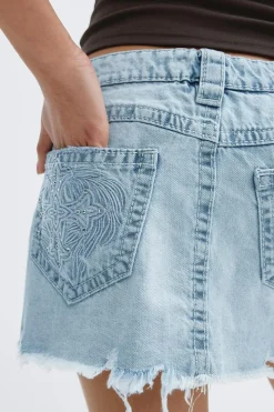 14+ slay low denim skirt