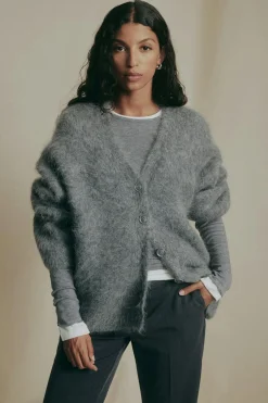 Alpaca blend knitted cardigan