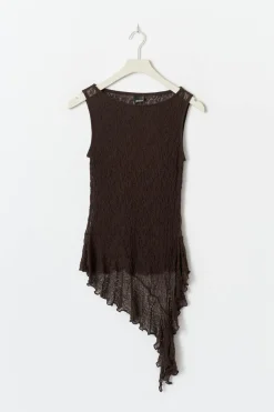 Asymmetric lace top