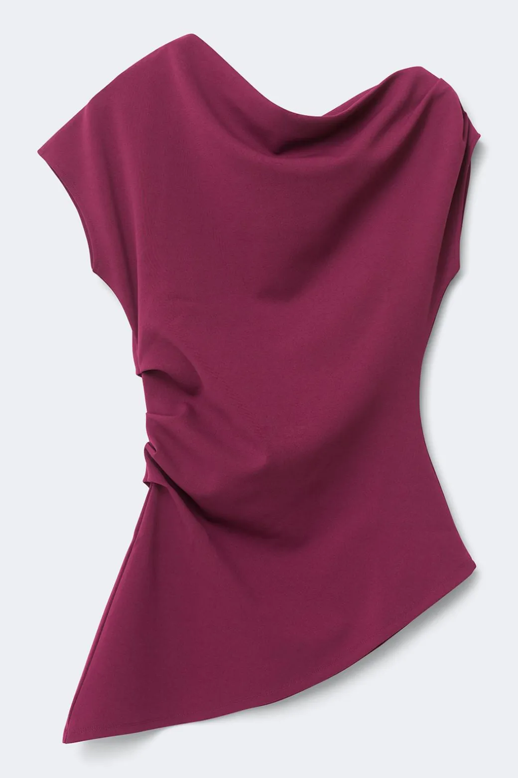 Asymmetric pleated top