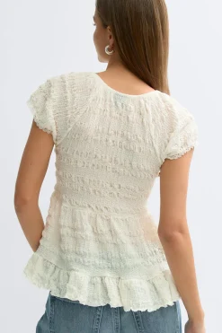 Babydoll lace detail top