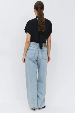 Baggy-crush jeans