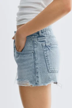 Blue crush denim shorts