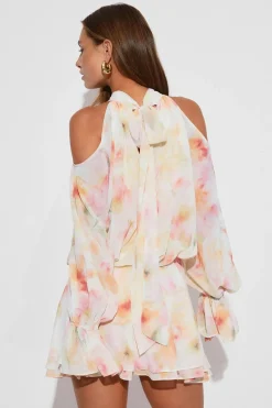 Boho chiffon mini dress