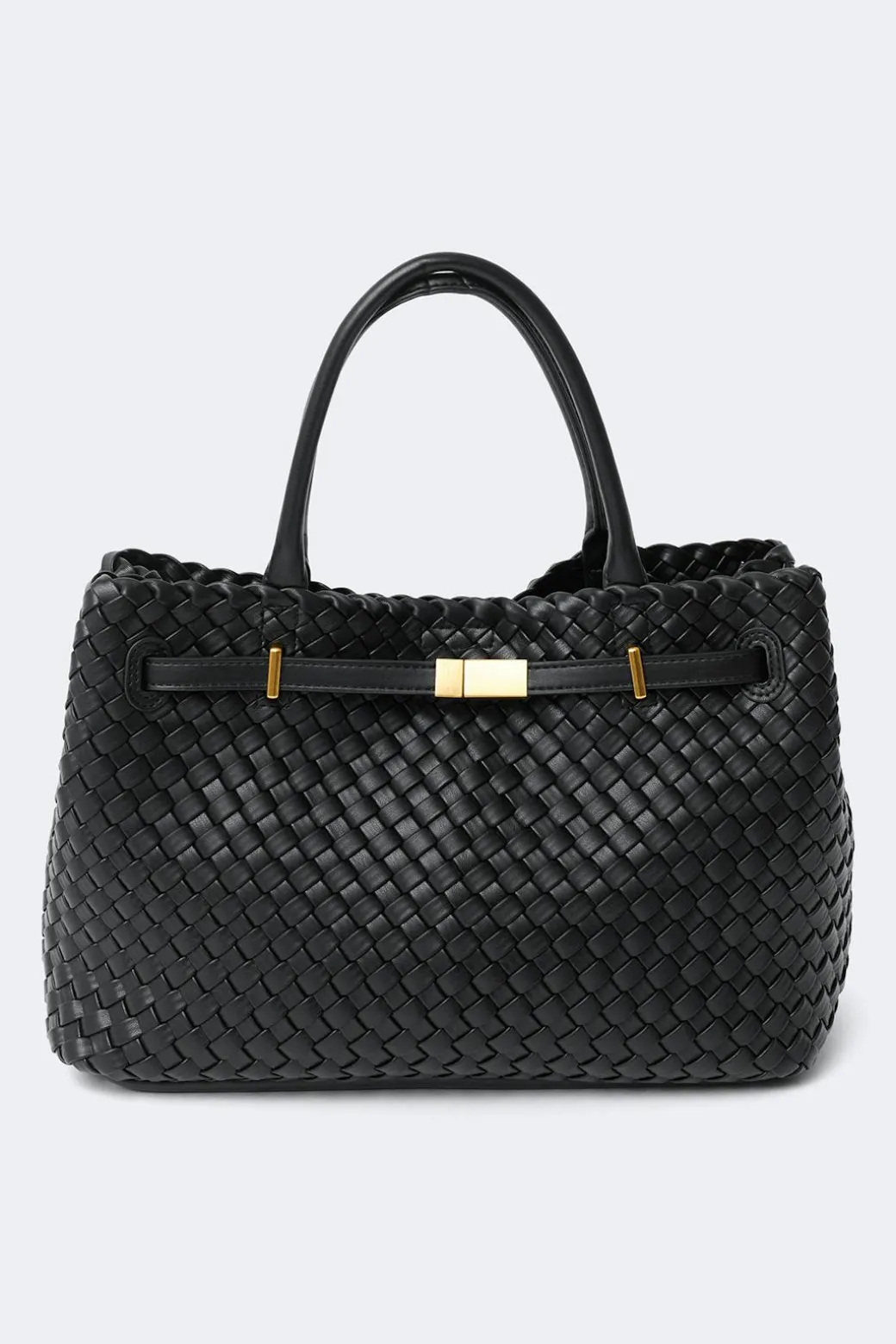 Braided top handle bag