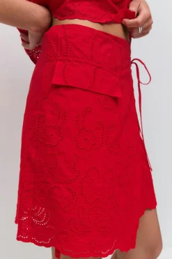 Broderie anglaise mini skirt