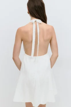 Broderie halterneck dress