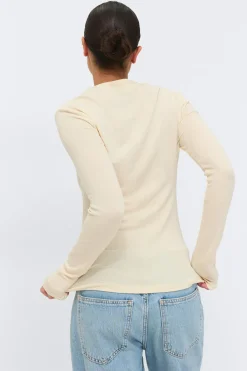 Button down funnel neck top