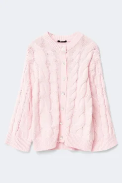 Chunky knitted cable cardigan