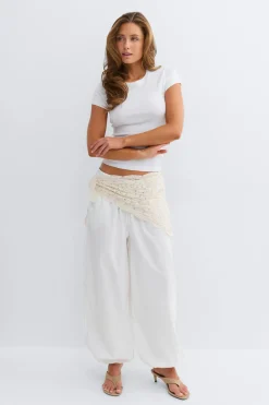 Cotton balloon trousers