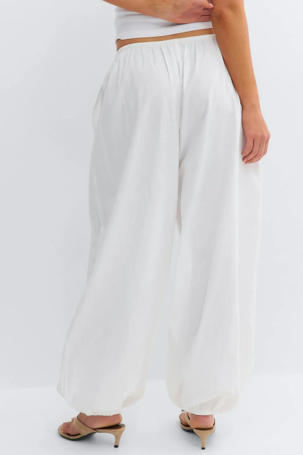 Cotton balloon trousers