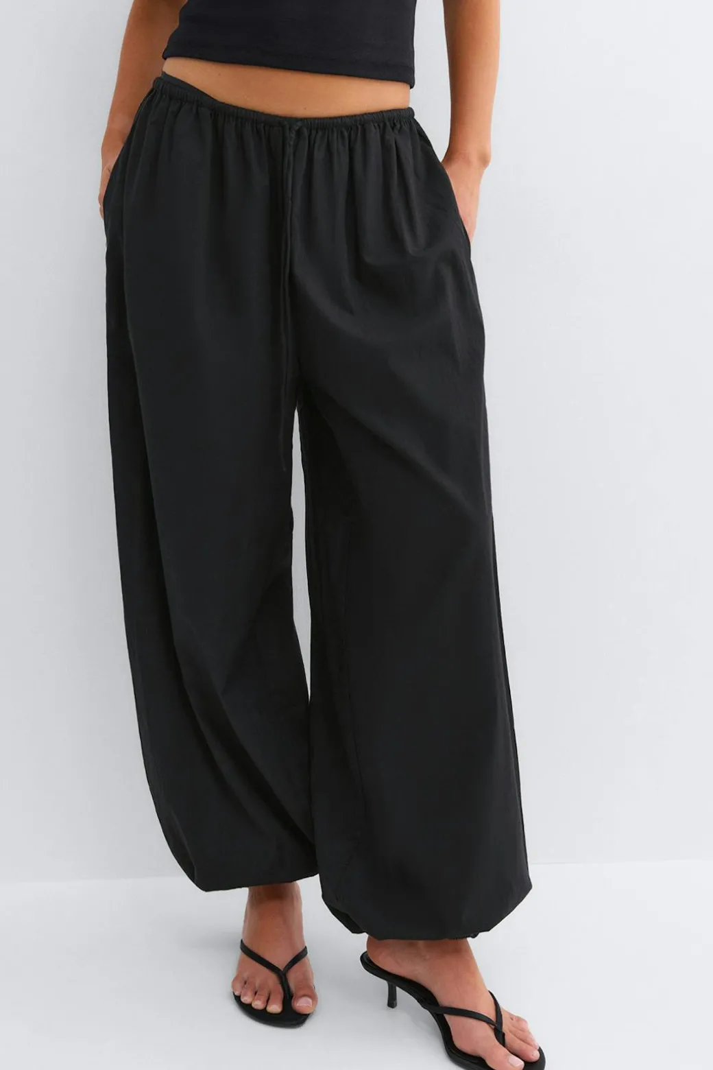 Cotton balloon trousers