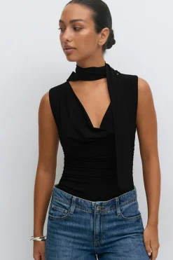 Cowlneck scarf top