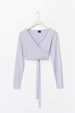Cropped yoga wrap cardigan