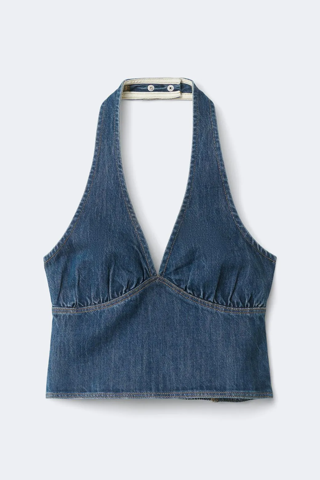 Denim halterneck top