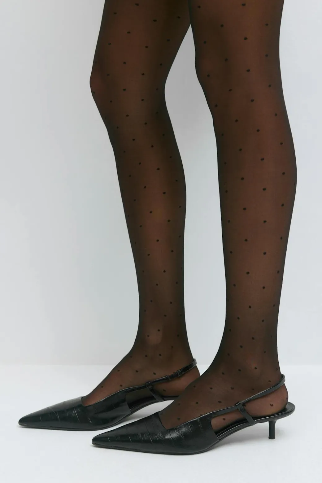 Dobby dot tights