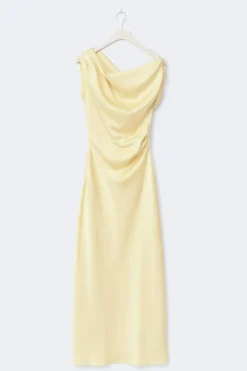 Draped satin maxi dress