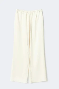 Drawstring satin trousers