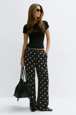 Drawstring satin trousers
