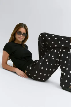 Drawstring satin trousers