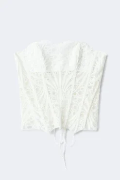 Embroidered corset top