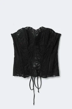 Embroidered corset top