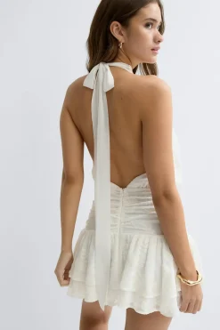 Embroidery mini dress