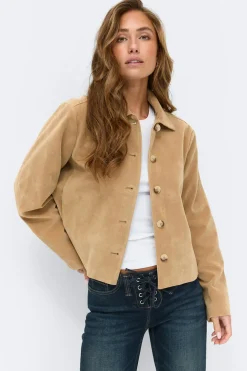 Faux suede short jacket