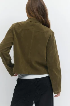 Faux suede short jacket