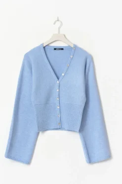 Fitted waist knitted cardigan