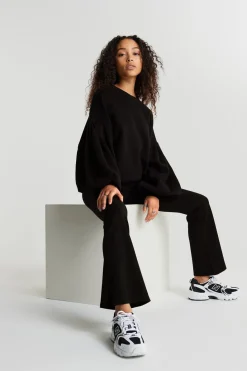 Flare petite jersey trousers