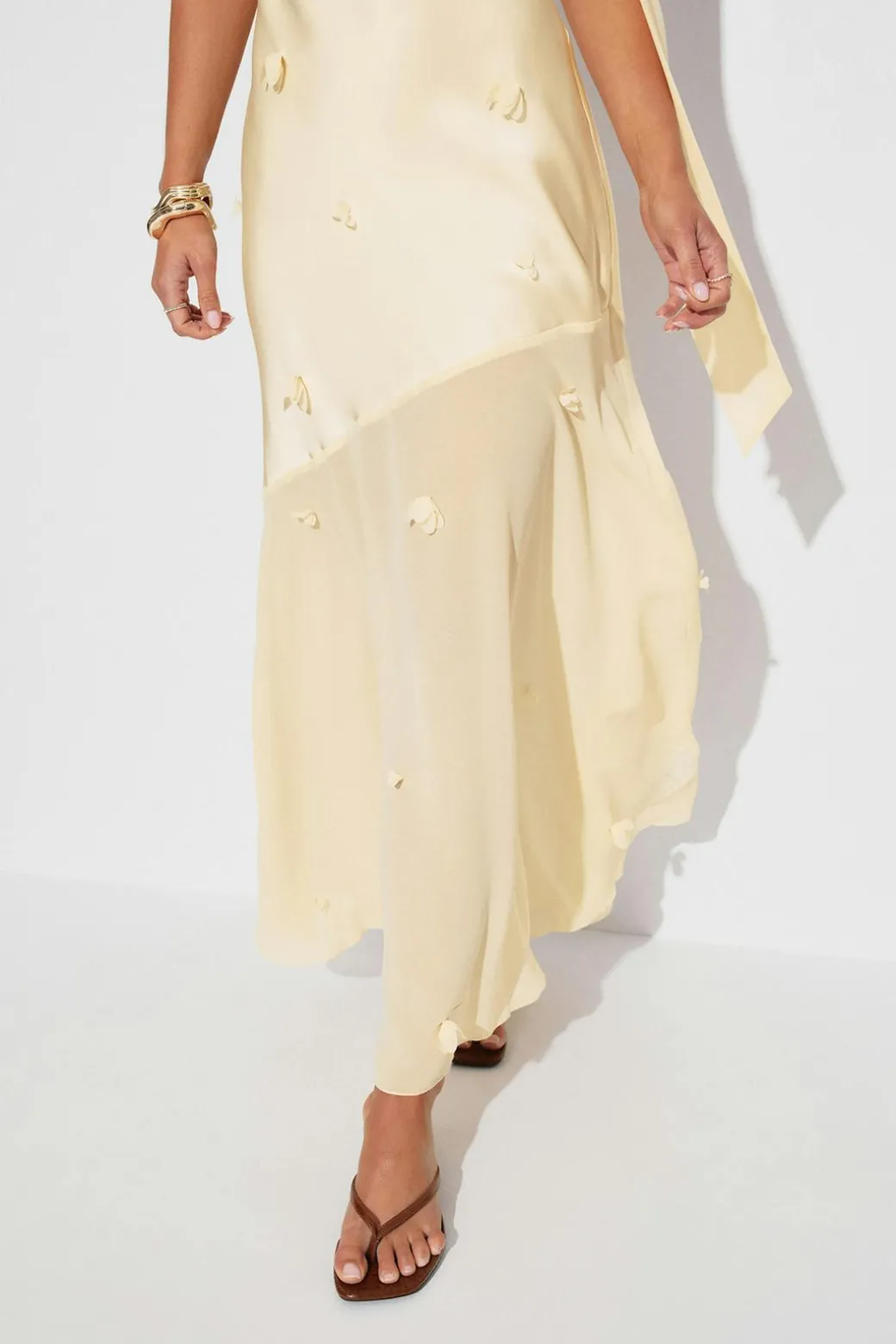Floral maxi cowlneck dress