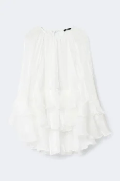 Flowy frill mini dress
