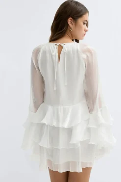Flowy frill mini dress