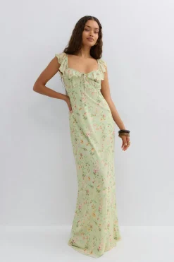 Frill maxi dress