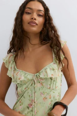 Frill maxi dress