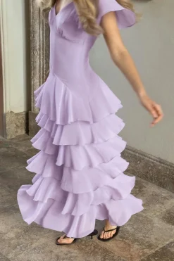 Frill maxi dress