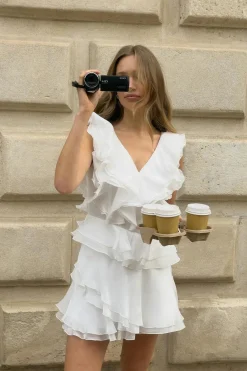 Frill mini dress