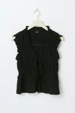 Frill tie front top