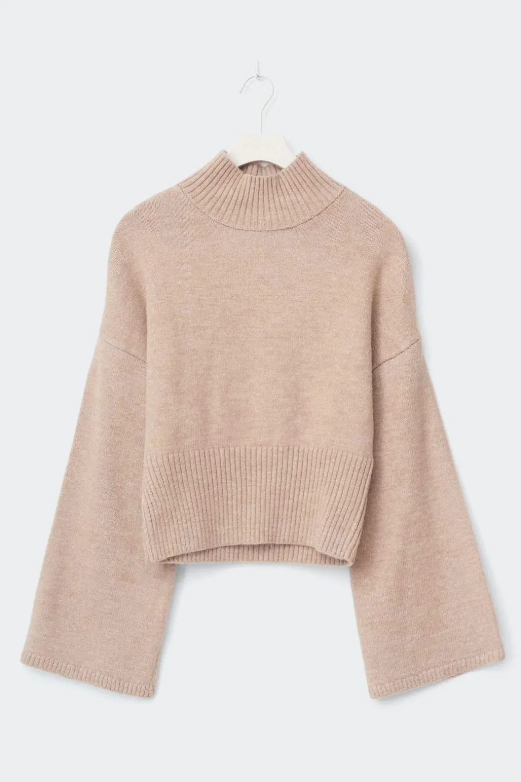 Funnel neck knitted sweater