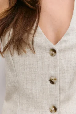 Halterneck tailored vest
